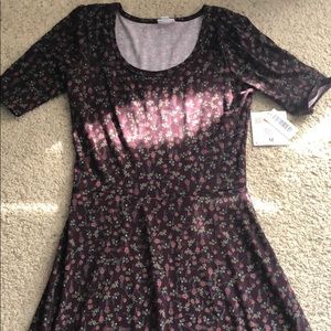 LulaRoe Medium Ana Dress NWT Deep Wine with Floral